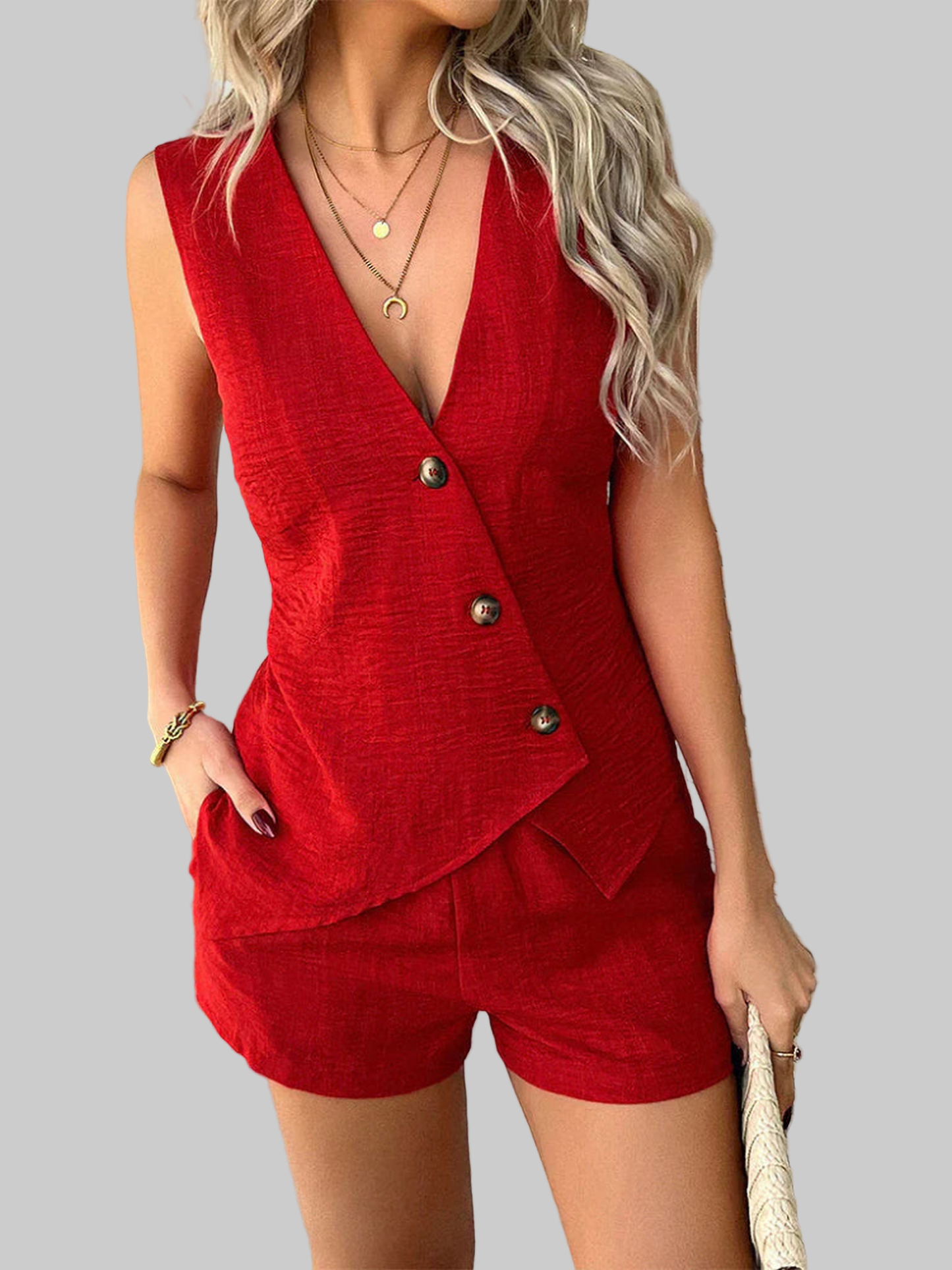 Elegante Dames Set met Mouwloze Top en Korte Broek | Stijlvol & Comfortabel