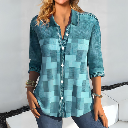 Alessia – Geruite Blouse met Lange Mouwen voor Dames | Stijlvol, Comfortabel & Veelzijdig