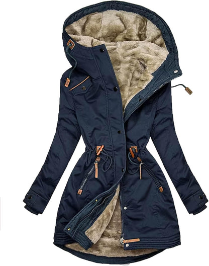 Aurora – Dames Fleece Capuchonjas met Bontkraag | Warm & Stijlvol