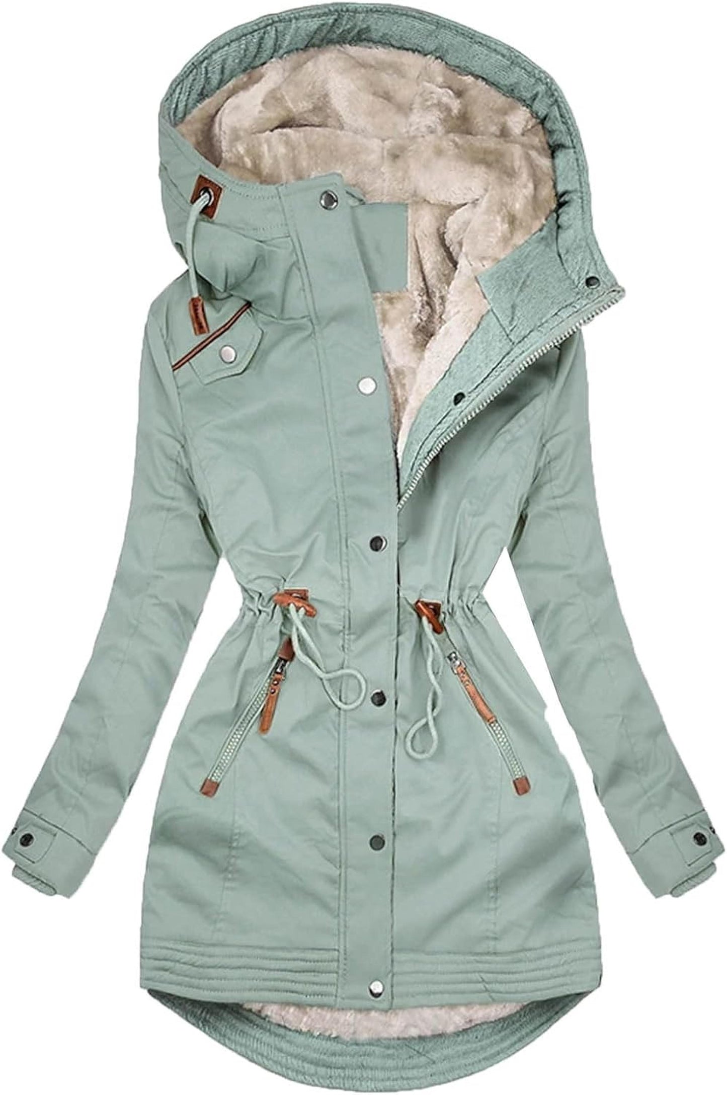 Aurora – Dames Fleece Capuchonjas met Bontkraag | Warm & Stijlvol