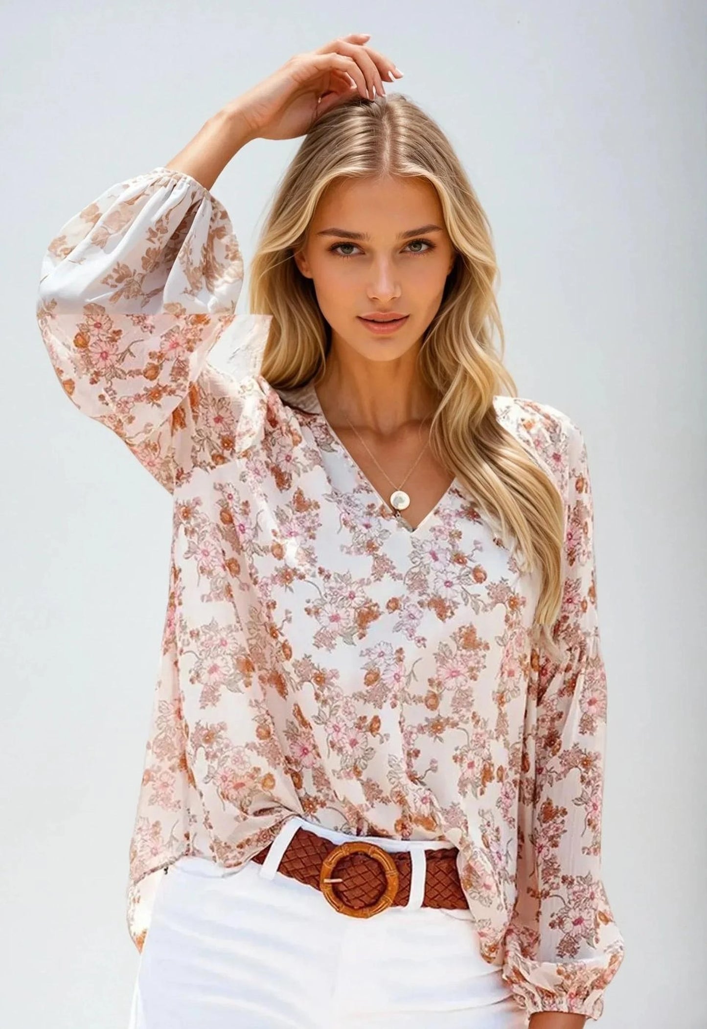 Élise – Damesblouse met Bloemenprint | Luchtig, Elegant & Comfortabel