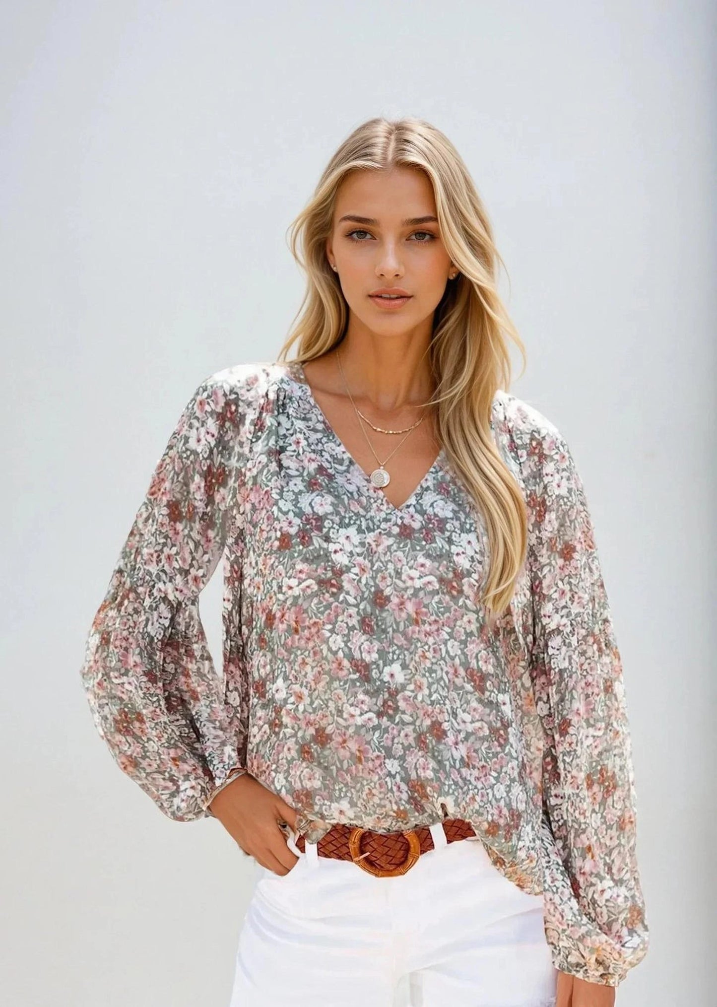 Élise – Damesblouse met Bloemenprint | Luchtig, Elegant & Comfortabel
