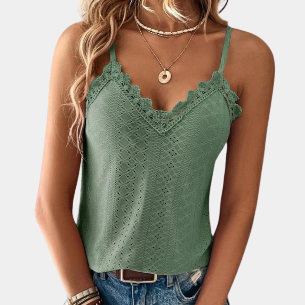 Celia | Dames Top met V-hals en Spaghettibandjes | Elegante & Luchtige Zomertop