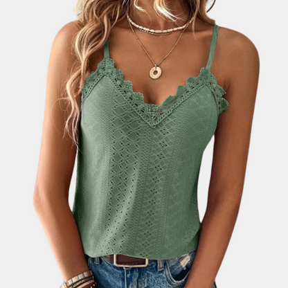 Celia | Dames Top met V-hals en Spaghettibandjes | Elegante & Luchtige Zomertop