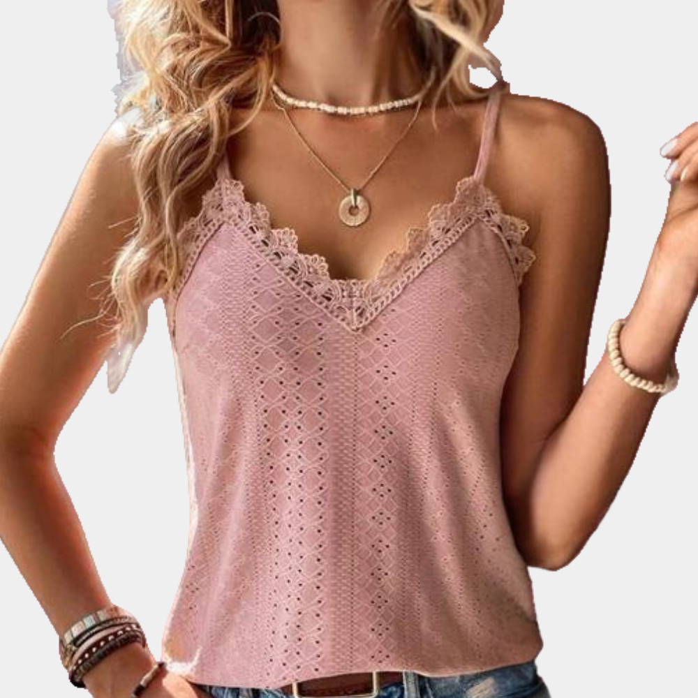 Celia | Dames Top met V-hals en Spaghettibandjes | Elegante & Luchtige Zomertop