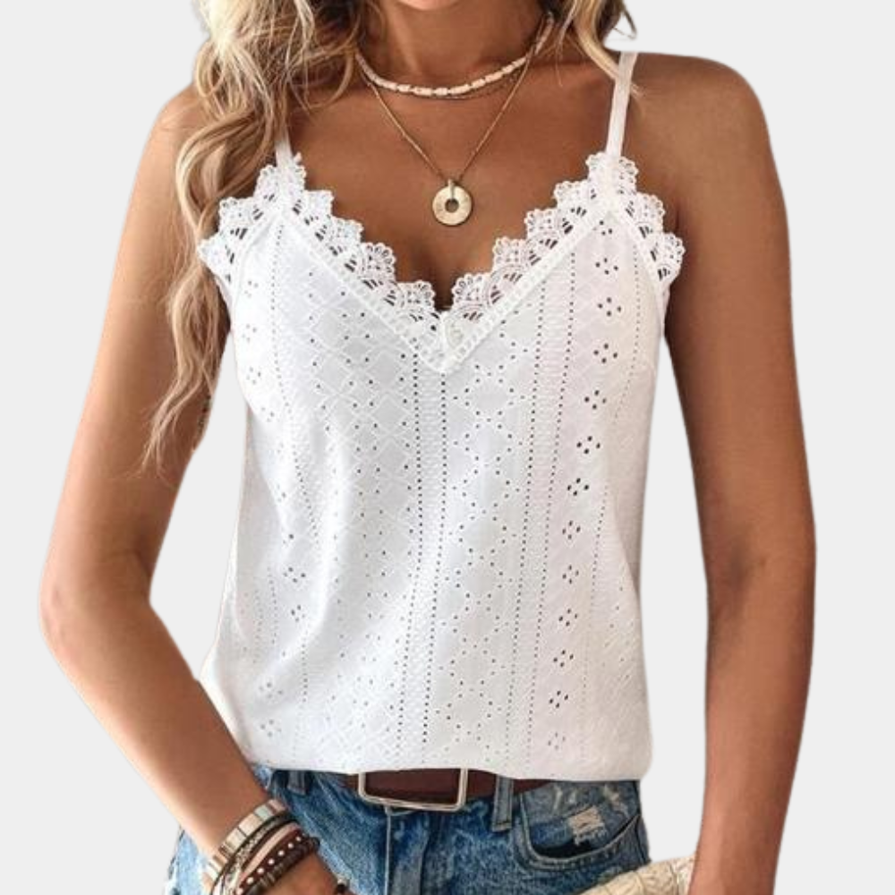 Celia | Dames Top met V-hals en Spaghettibandjes | Elegante & Luchtige Zomertop
