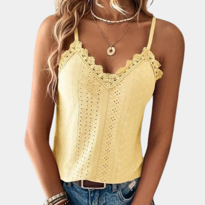 Celia | Dames Top met V-hals en Spaghettibandjes | Elegante & Luchtige Zomertop