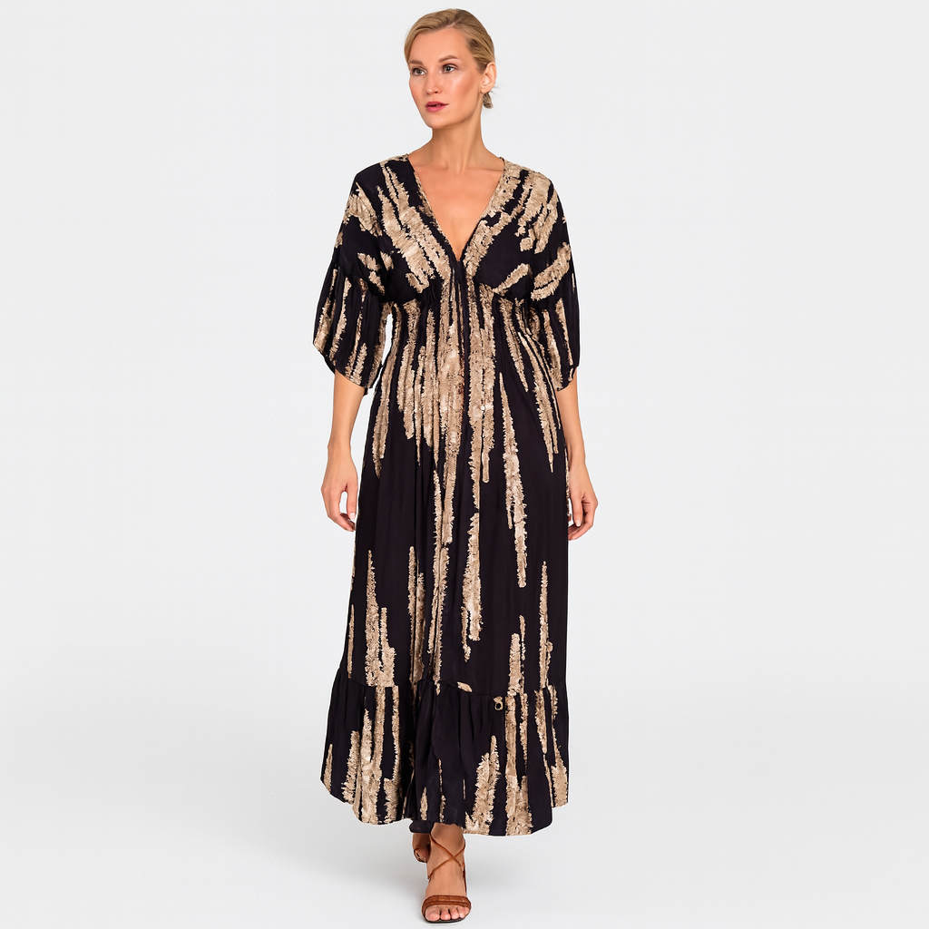 Alessia – Casual Midi Kaftan Jurk | Elegantie & Comfort voor de Zomer