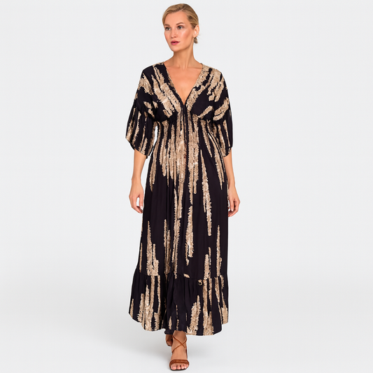 Alessia – Casual Midi Kaftan Jurk | Elegantie & Comfort voor de Zomer