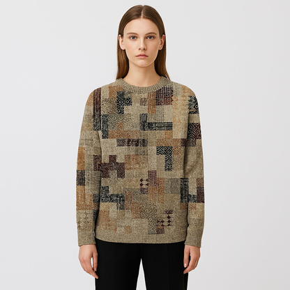 Élodie – Lichte Gebreide Damestrui met Print | Stijlvol, Comfortabel & Ademend