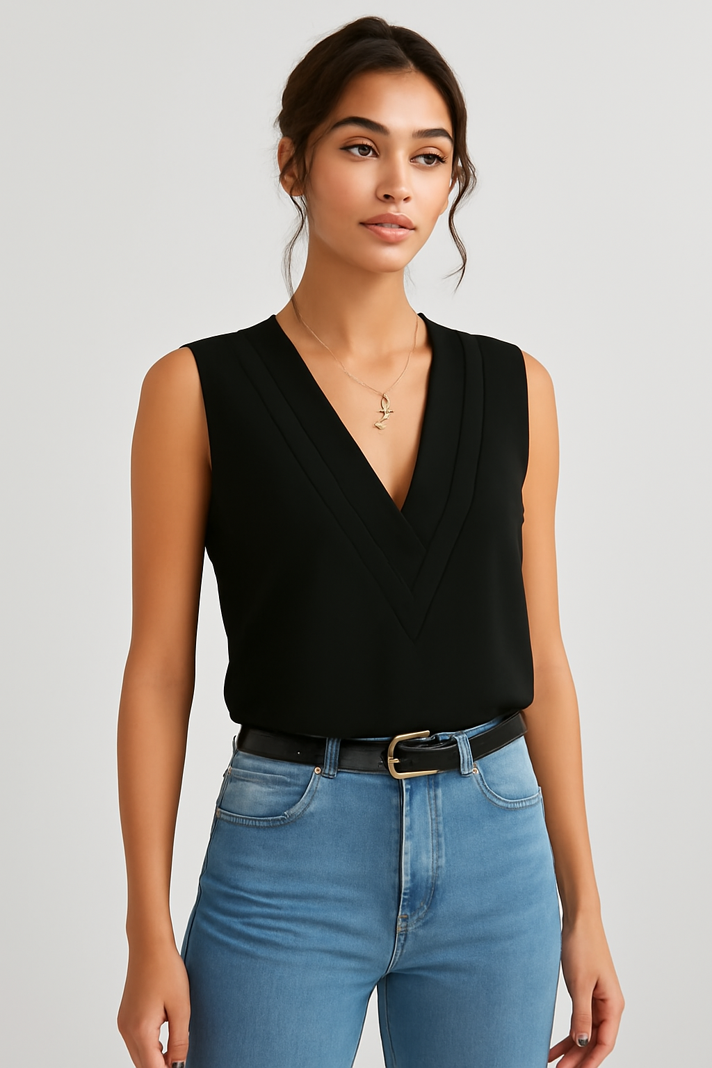Aurélie | Mouwloze V-Hals Blouse voor Dames | Chic & Comfortabel voor de Zomer