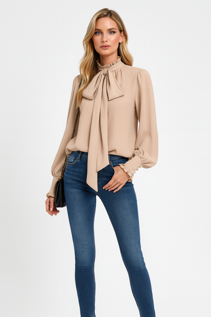 Valeria | Dames Strikblouse met Lange Mouwen | Tijdloze Elegantie en Stijl