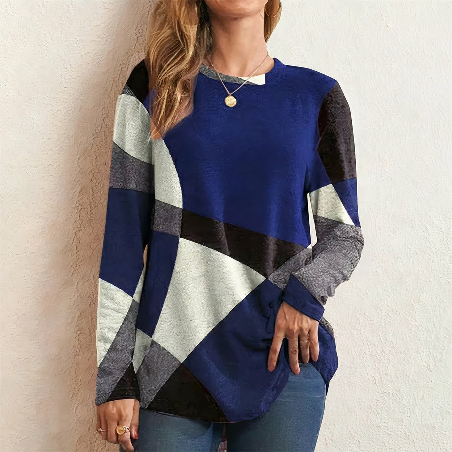 Nova – Dames Kleurblok Trui | Modern, Stijlvol & Comfortabel