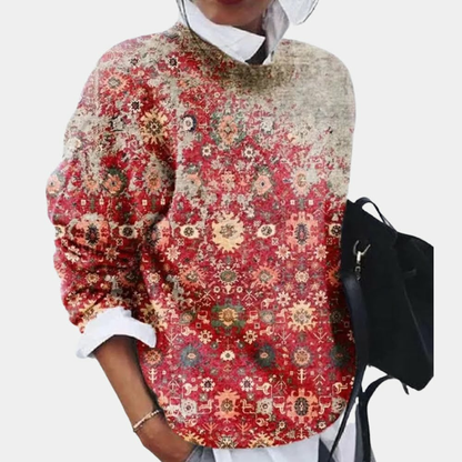 Élodie – Lichte Gebreide Damestrui met Print | Stijlvol, Comfortabel & Ademend