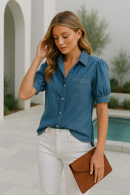 Camille | Denim Overhemd voor Dames | Klassiek & Comfortabel voor Elke Gelegenheid
