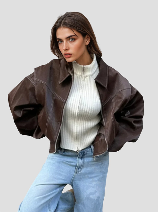 Giovanna – Oversized Leren Damesjas | Stoer & Tijdloos
