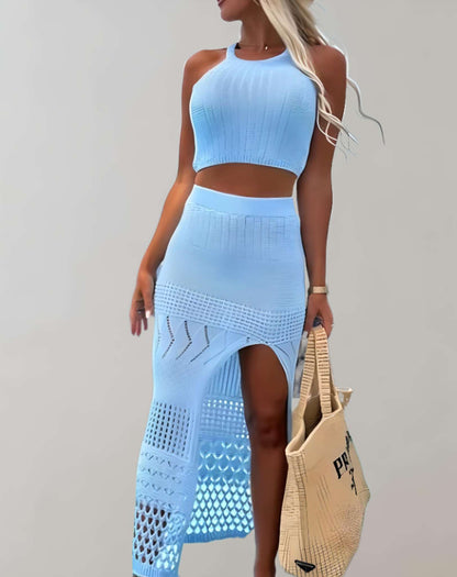 Chique 2-Delige Dames Set | Crop Top & Rok Outfit | Elegant en Veelzijdig