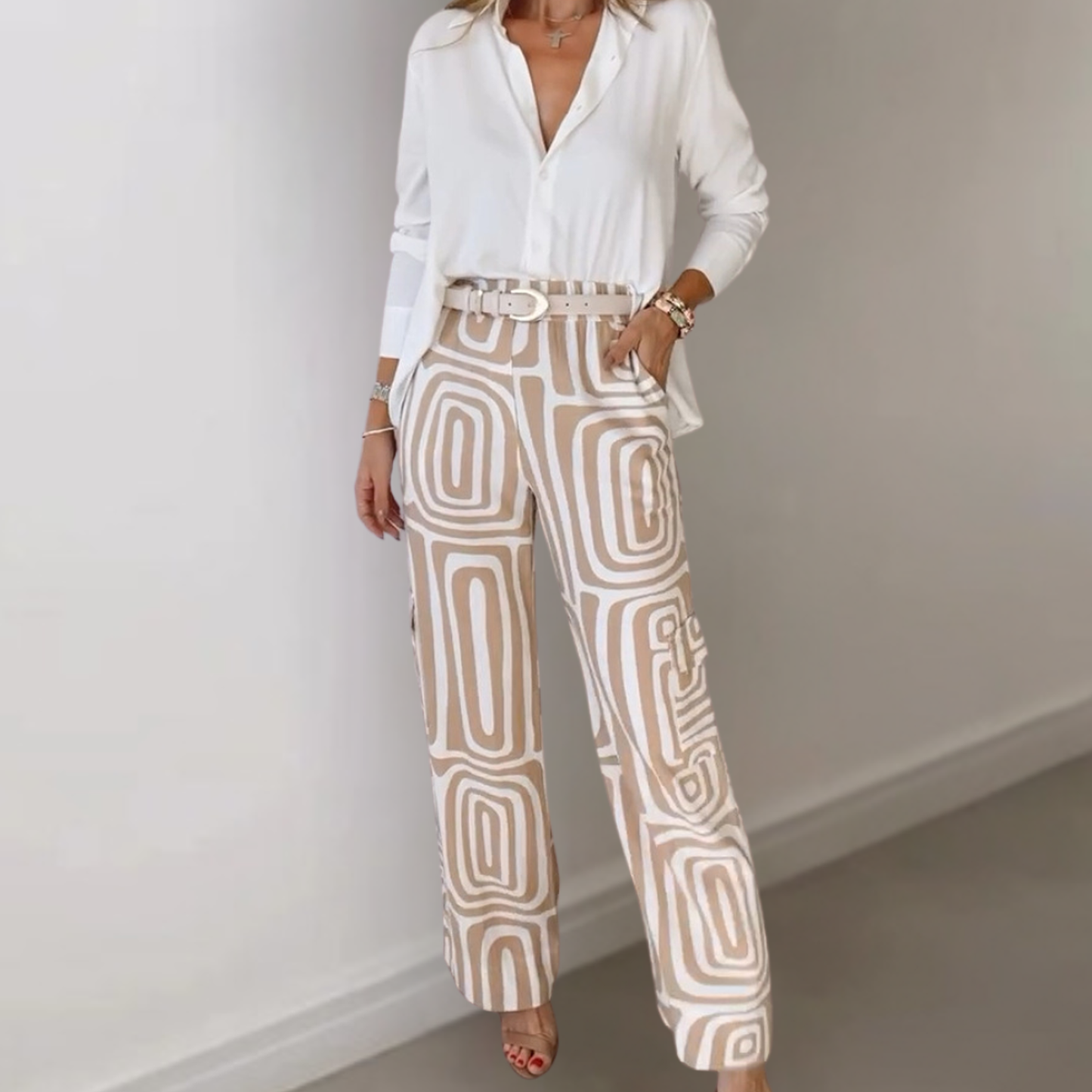 Élodie – Zomerse Dames Set | Luchtige Blouse & Stijlvolle Korte Broek
