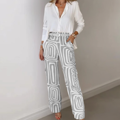 Élodie – Zomerse Dames Set | Luchtige Blouse & Stijlvolle Korte Broek