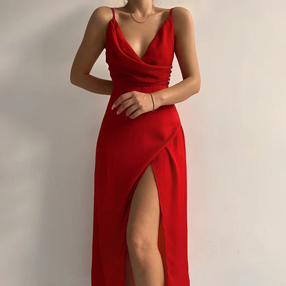 Sofia – Midi Jurk met Hoge Split voor Dames | Elegante & Comfortabele Avondstijl