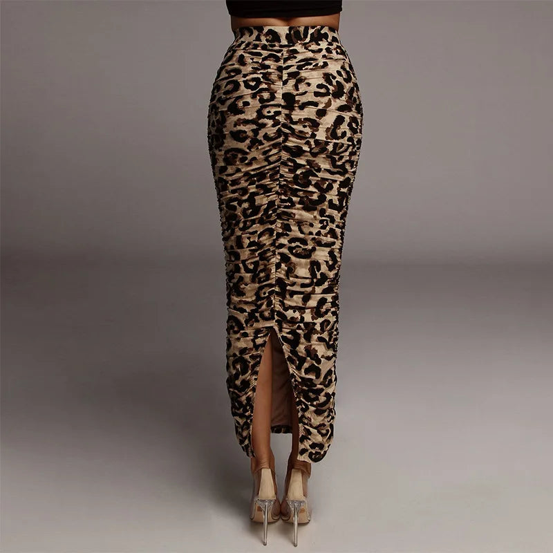 Giulia – Dames Luipaardprint Bodycon Maxi Rok | Elegante & Zelfverzekerde Avondmode