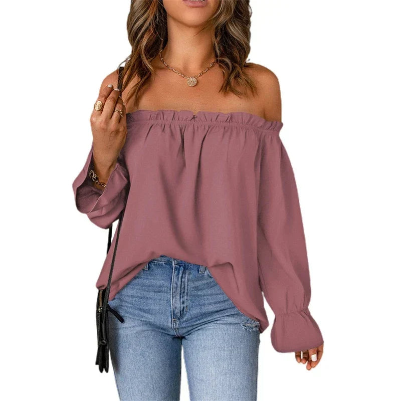 Sofia | Off-Shoulder Top voor Dames met Lange Mouwen | Trendy & Vrouwelijke Stijl