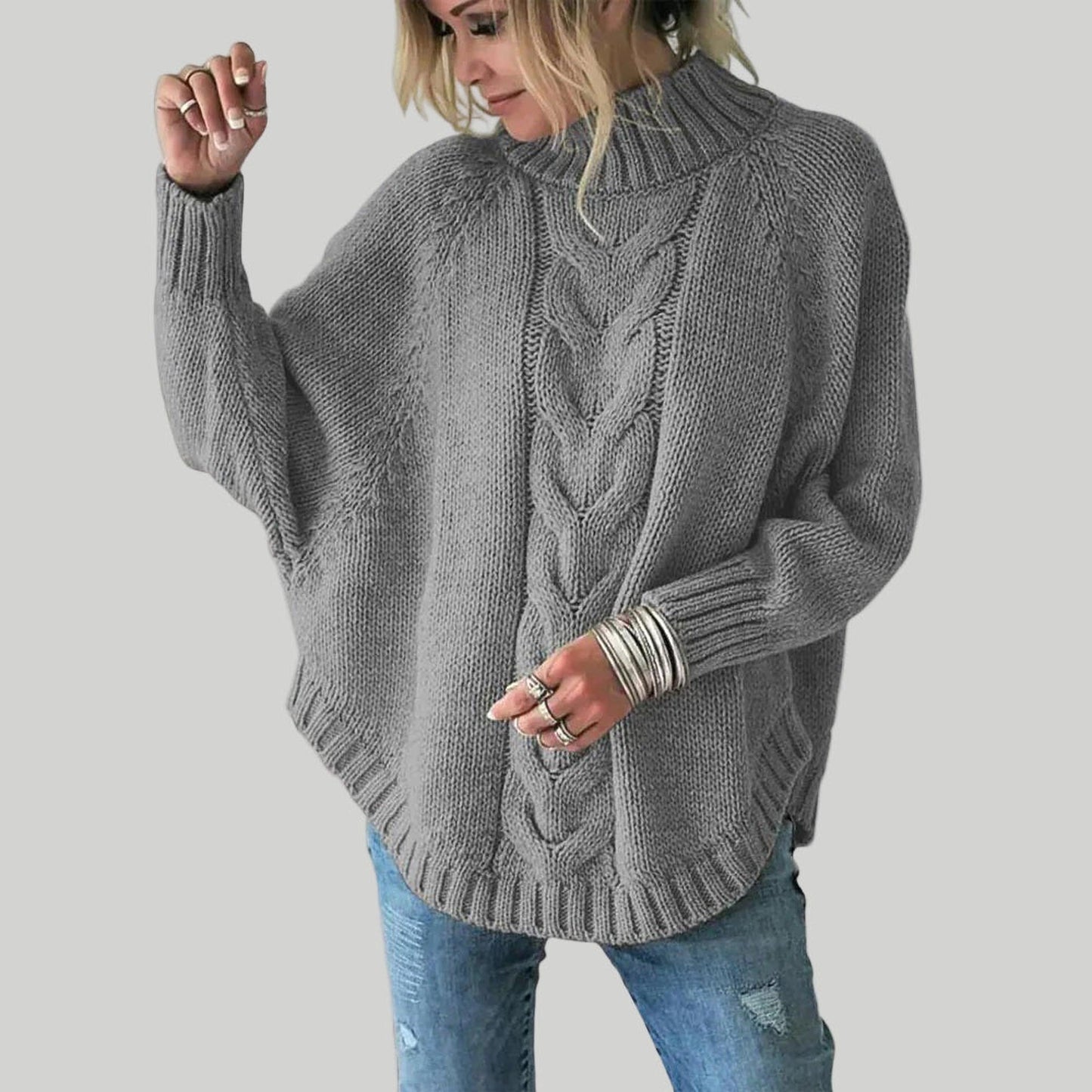 Élodie – Lange Grof Gebreide Damestrui | Warm & Tijdloos Comfort