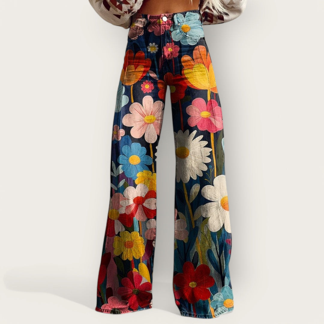 Sofia – Dames Boho Broek met Wijde Pijpen | Licht, Comfortabel & Retro Chic