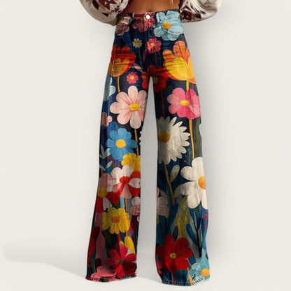 Sofia – Dames Boho Broek met Wijde Pijpen | Licht, Comfortabel & Retro Chic