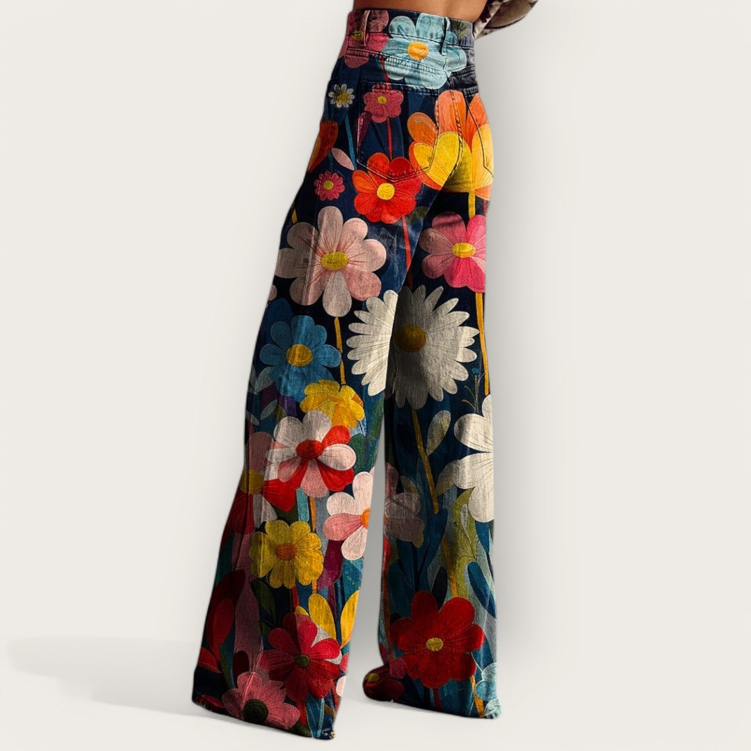 Sofia – Dames Boho Broek met Wijde Pijpen | Licht, Comfortabel & Retro Chic