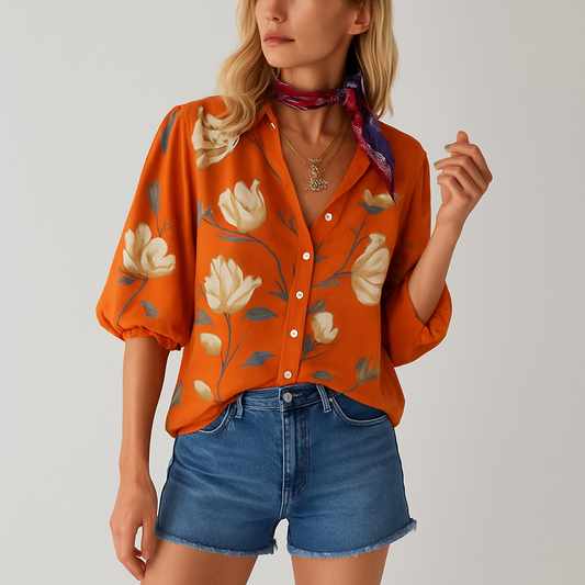 Elena | Damesblouse met Bloemenprint | Luchtig & Stijlvol voor Elke Gelegenheid