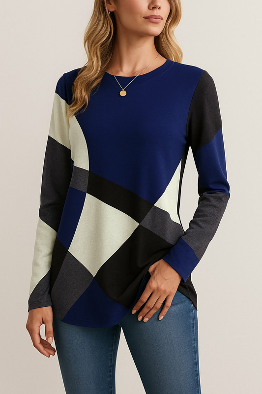 Nova – Dames Kleurblok Trui | Modern, Stijlvol & Comfortabel