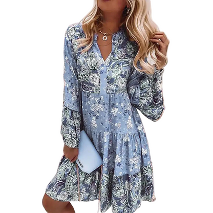 Valentina | Bohemian Jurk met Print en Etnische Charme